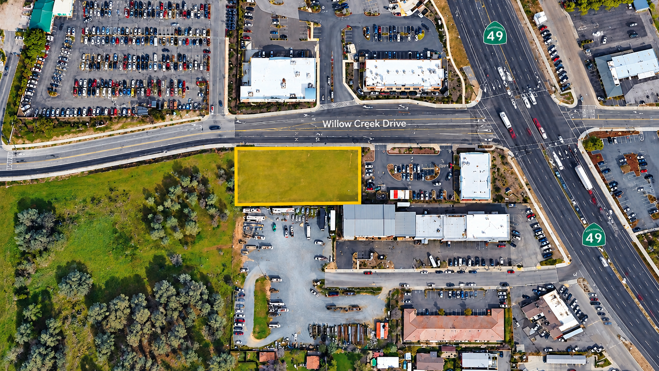 SWQ of Willow Creek Dr & Highway 49 Land/Development